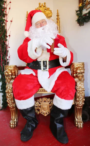 Vánoce Santa Claus Portrét Santa Clause Připravený Naslouchat Dětem Které — Stock fotografie