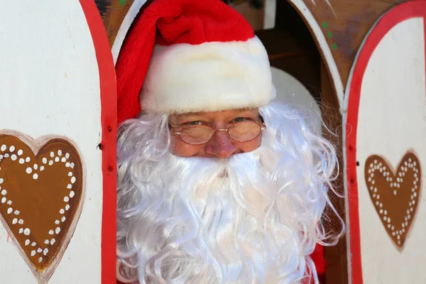 Natal Pai Natal Retrato Papai Noel Pronto Para Ouvir Desejos — Fotografia de Stock