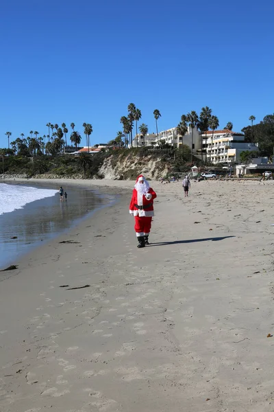 Noël Père Noël Des Vacances Vacances Plage Père Noël Est — Photo