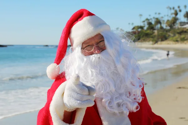 Vánoce Santa Claus Dovolená Dovolená Pláži Santa Claus Dovolené Santa — Stock fotografie