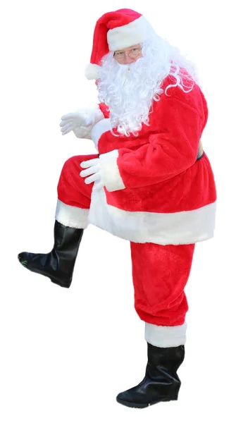 Natale Babbo Natale Babbo Natale Tagliato Fuori Isolato Bianco Spazio — Foto Stock