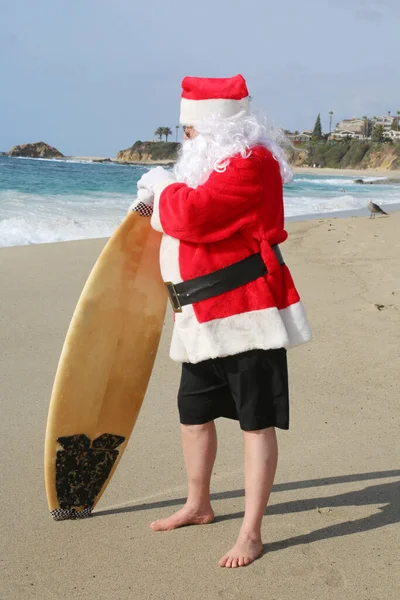 Surf Babbo Natale Natale Vacanze Natale Surf Babbo Natale Tavola — Foto Stock