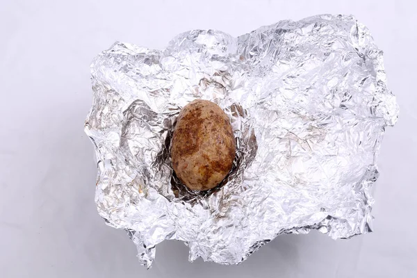 Potato Aluminum Wrapped Baked Potato Foil Wrapped Baked Potato Potato — Stock Photo, Image