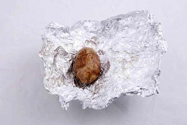 Potato Aluminum Wrapped Baked Potato Foil Wrapped Baked Potato Potato — Stock Photo, Image