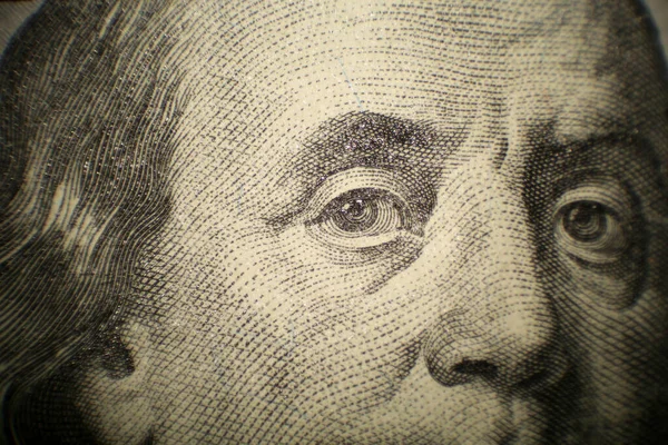 Geld Amerikaans Geld Microscopisch Overzicht Van One Dollar Bill Extreme — Stockfoto