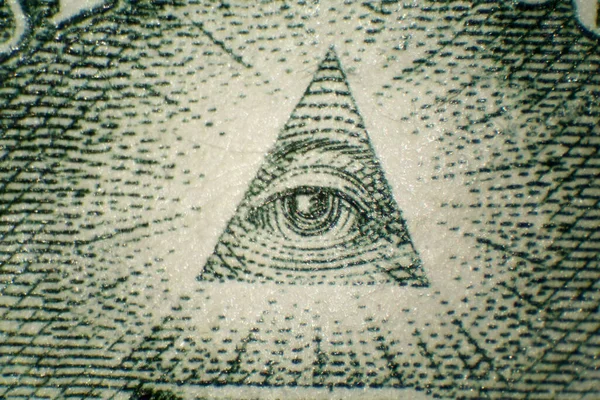 Para Için Amerikan Parası Bir Dolarlık Banknotun Mikroskobik Görüntüsü Aşırı — Stok fotoğraf