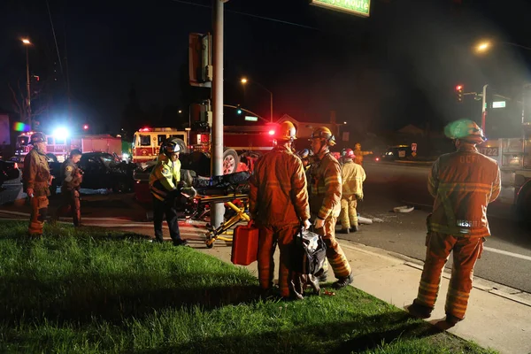 January 2017 Battalion Units Handled Traffic Collision Cut Rescue Patients — Stock Photo, Image