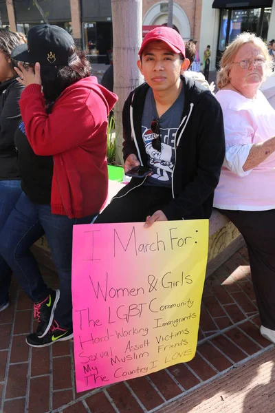 Santa Ana California January 2017 People Orange County Carry Signs — Foto de Stock