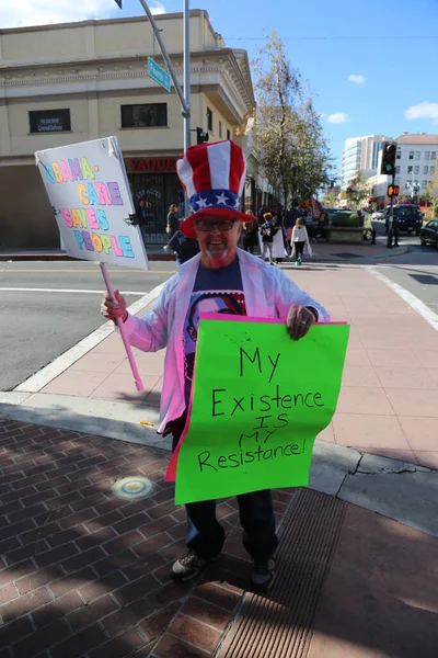 Santa Ana California January 2017 People Orange County Carry Signs — Foto Stock