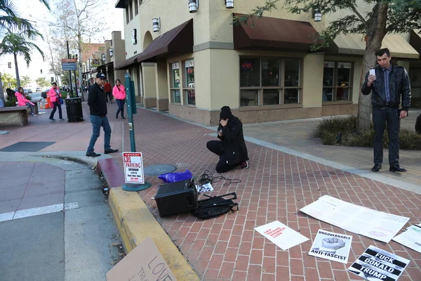 Santa Ana California January 2017 People Orange County Carry Signs — 스톡 사진