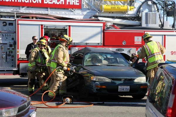 Sunset Beach California January 2017 Sunset Beach Fire Rescue Use Stock Picture