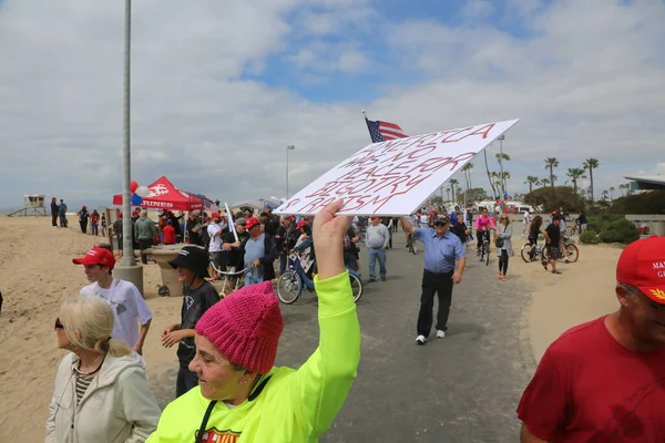 Presidente Donald Trump Huntington Beach Março 2017 Make America Great — Fotografia de Stock