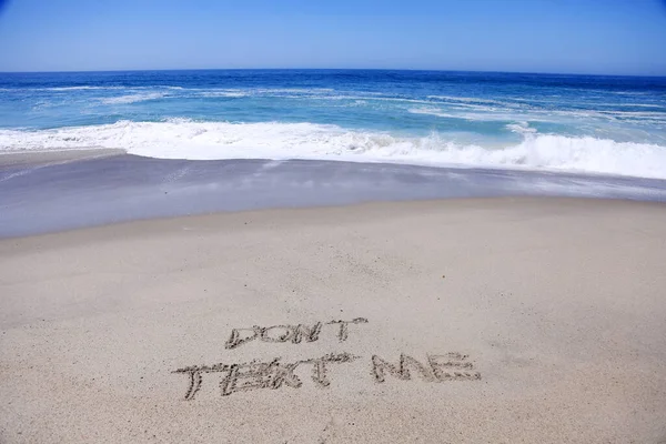 Slova Písku Slova Napsaná Pískem Pláži Nepiš Písku Laguna Beach — Stock fotografie