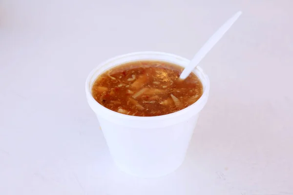 Chinese Hot Soup Sour Masakan Cina Panas Dan Sup Asam — Stok Foto
