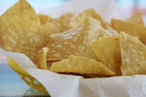 Comida Mexicana Restaurante Mexicano Albondigas Soup Chips Salsa Comida Mexicana — Foto de Stock