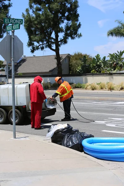 Hazmat Lake Forest Califórnia Maio 2017 Equipe Materiais Perigosos Limpa — Fotografia de Stock