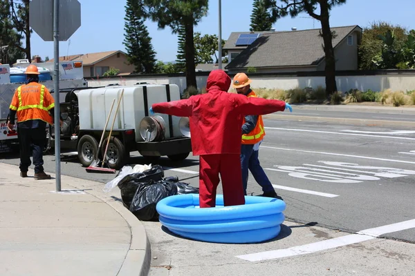 Hazmat Lake Forest Califórnia Maio 2017 Equipe Materiais Perigosos Limpa — Fotografia de Stock