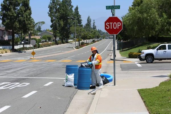 Hazmat Lake Forest Califórnia Maio 2017 Equipe Materiais Perigosos Limpa — Fotografia de Stock