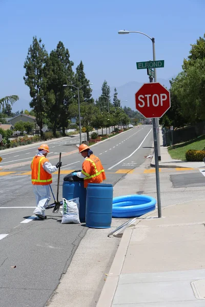 Hazmat Lake Forest Califórnia Maio 2017 Equipe Materiais Perigosos Limpa — Fotografia de Stock