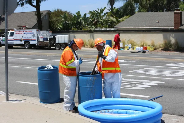 Hazmat Lake Forest Califórnia Maio 2017 Equipe Materiais Perigosos Limpa — Fotografia de Stock