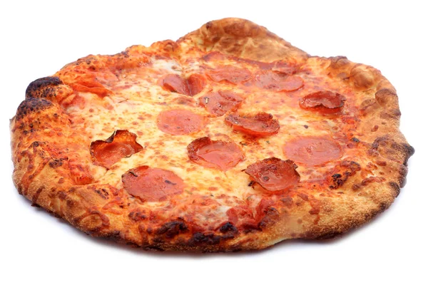 Pepperoni Pizza Pepperoni Pizza Isolated White Room Text Clipping Path — Stock Photo, Image