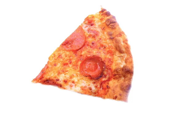 Pizza Pepperoni Una Pizza Pepperoni Aislada Blanco Espacio Para Texto —  Fotos de Stock