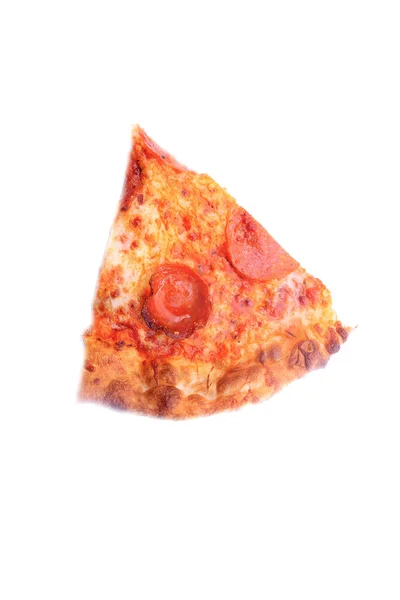 Pizza Pepperoni Una Pizza Pepperoni Aislada Blanco Espacio Para Texto — Foto de Stock