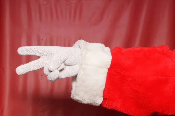 Weihnachten Weihnachtsmann Fotokabine Der Weihnachtsmann Posiert Einer Fotobox Der Weihnachtsmann — Stockfoto