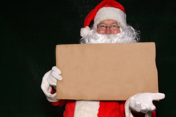 Kerstmis Kerstman Foto Booth Kerstman Grappig Kerstman Heeft Een Kartonnen — Stockfoto