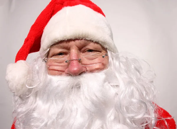 Julen Jultomten Fotograf Booth Santa Poses Ett Fotobås Jultomten Rolig — Stockfoto