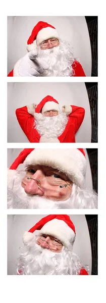 Fotosafari Fotokabinen Fotostreifen Weihnachten Weihnachtsmann Fotokabine Der Weihnachtsmann Posiert Einer — Stockfoto