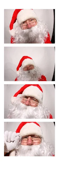 Fotosafari Fotokabinen Fotostreifen Weihnachten Weihnachtsmann Fotokabine Der Weihnachtsmann Posiert Einer — Stockfoto