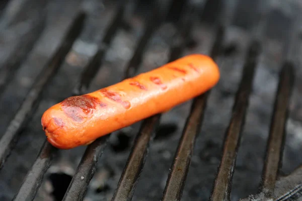Hot Dog Musztardą Gorący Pies Grillowany Hot Dog Musztardą Odizolowany — Zdjęcie stockowe