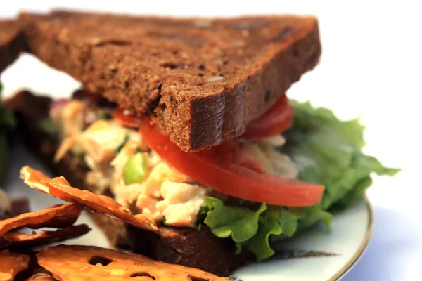 Chicken Salad Sandwich Multi Grain Bread Lunch Concept Chicken Salad — Fotografia de Stock