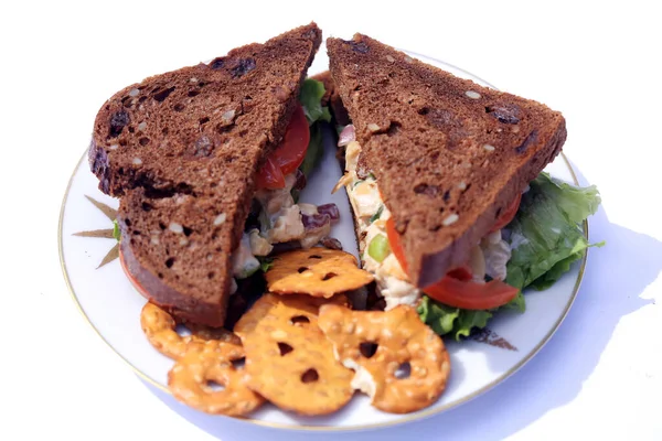 Chicken Salad Sandwich Multi Grain Bread Lunch Concept Chicken Salad — Fotografia de Stock