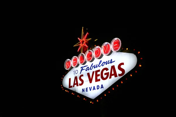 Las Vegas Welcome Sign Night — Stockfoto