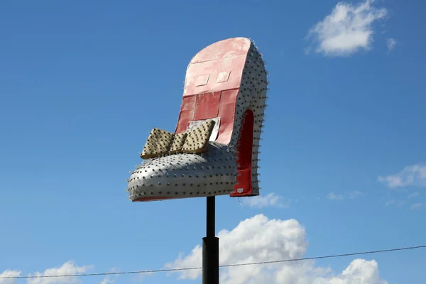 Las Vegas Nevada 2018 Iconic Silver Slipper Neon Sign Downtown — Stock Photo, Image