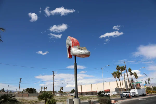 Las Vegas Nevada 2018 Iconic Silver Slipper Neon Sign Downtown — Foto de Stock