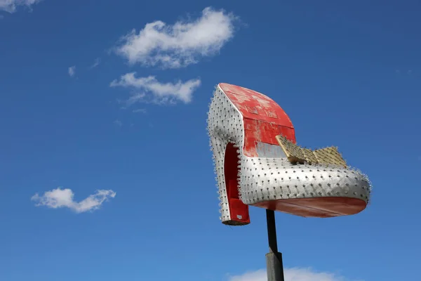 Las Vegas Nevada 2018 Iconic Silver Slipper Neon Sign Downtown — 图库照片