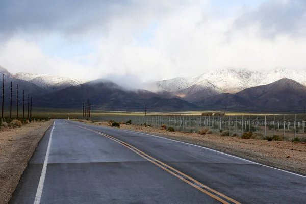 Clark Mountains Snow California Nevada Desert Border Mohave Desert Death — Zdjęcie stockowe