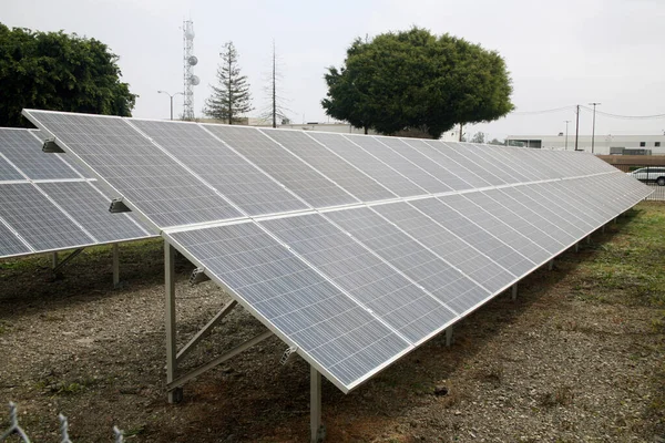 Solar Panels Solar Farm Self Sustained Energy Sun Living Grid — Fotografia de Stock