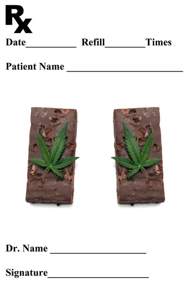 Prescription Pad Medical Marijuana Prescription Pad Eatable Marijuana Brownies — Stock fotografie