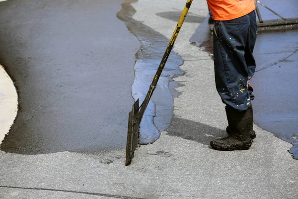 Private Drive Way Street Rehabilitation Slurry Seal Project Finished Crews — Stock fotografie