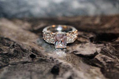 Diamond Wedding or Engagement Ring. Diamond ring in white gold or platinum band.