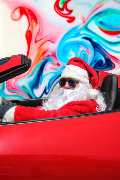 Santa Claus Acid Trip Święty Mikołaj Jeździ Swoim Red Hot — Zdjęcie stockowe