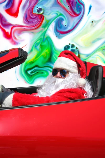 Santa Claus Acid Trip Święty Mikołaj Jeździ Swoim Red Hot — Zdjęcie stockowe