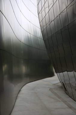 sections of a mirrored building architechure