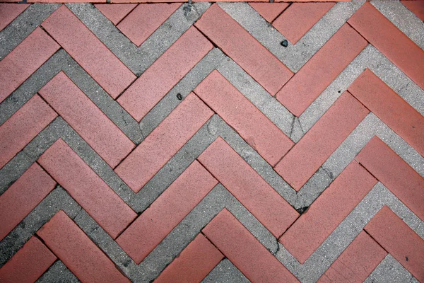 Red Brick Red Brick Floor Pattern Brick Floor Zig Zag — Foto Stock