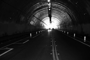 car tunnel. 2 lane car tunnel.