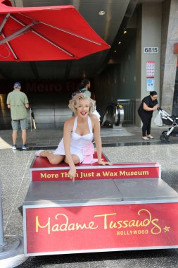 9-2-2018 Hollywood California, California: Marilyn Monroe statue on the Hollywood Walk of Fame for tourist to take pictures and Selfies with.